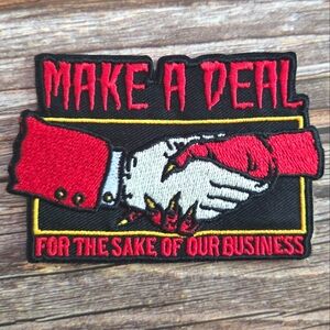 Satan, Deal with the Devil, Occult Retro 80s 70s Style Vintage Iron on Patch.